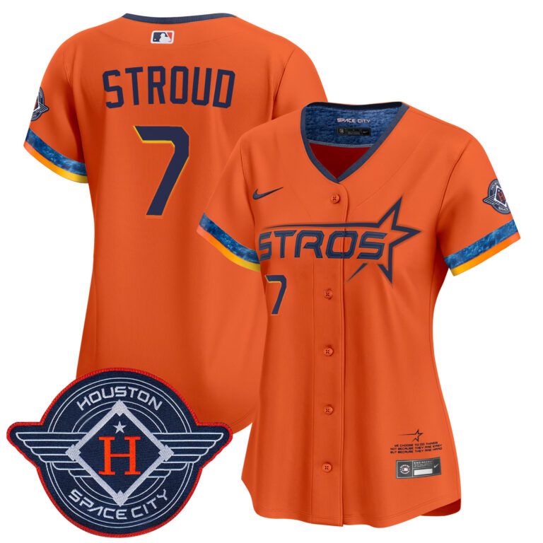 Women Houston Astros 7 Stroud orange 2025 City Connect Vapor Limited Stitched Jersey
